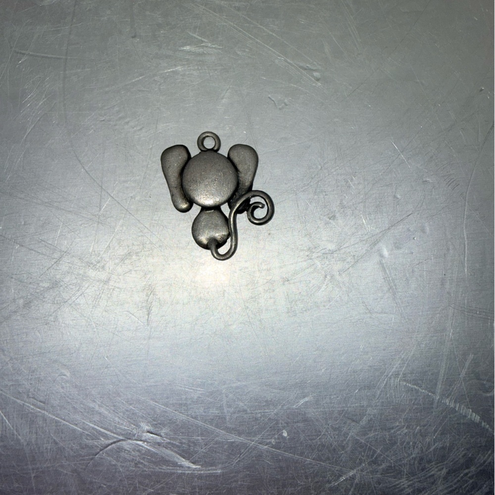 Unique Silver Abstract Elephant or Mouse Pendant